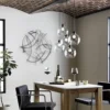 Silver and Gray Abstract Round Metal Wall Decor - Image 2