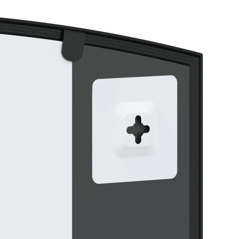 vidaXL Wall Mirror Black Glass 31.5 x 15.7 in Minimalistic Wall Mirror - Image 6