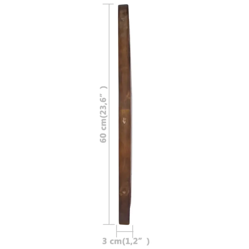 vidaXL Mirror Brown Solid teak wood, Glass Medium Decorative Inlays - Image 12