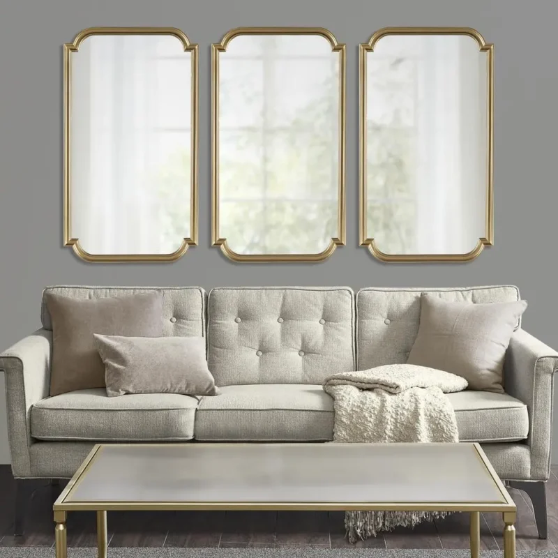 Gold Scalloped Wood Wall Mirror - Image 12