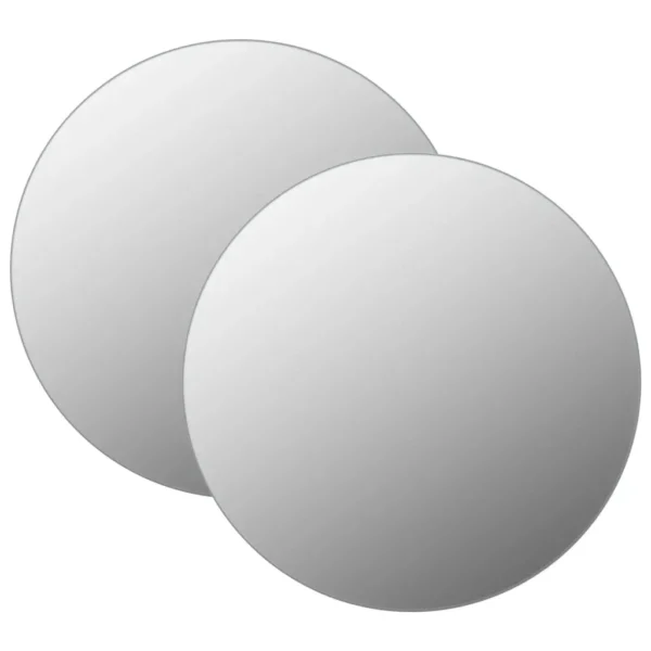 vidaXL Wall Mirror Set of 2 Transparent Glass 23.6 in Minimalistic