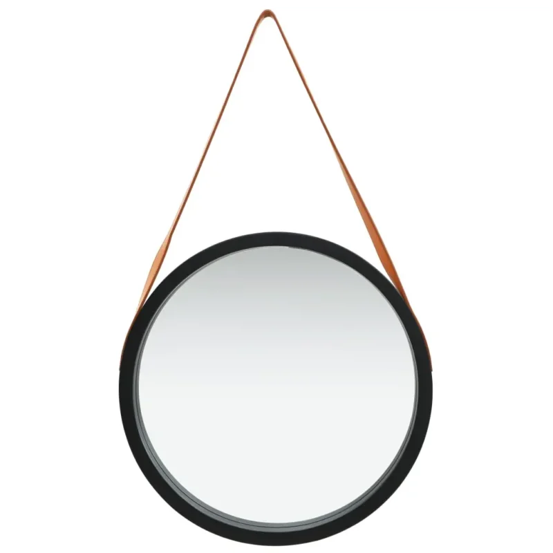 vidaXL Wall Mirror Black and brown - Image 2