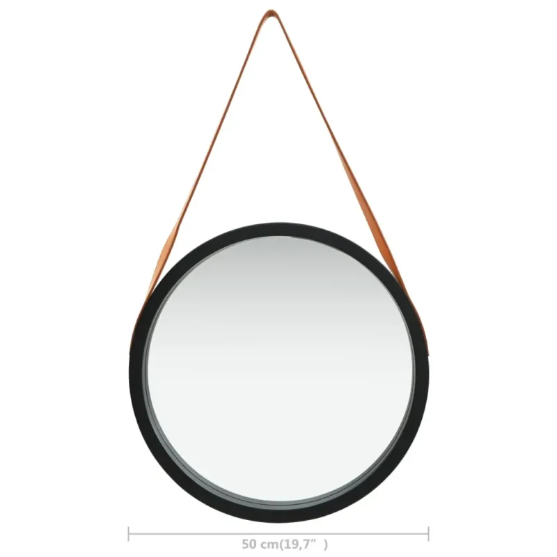 vidaXL Wall Mirror Black and brown - Image 6