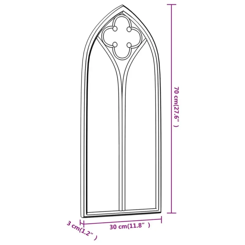 vidaXL Mirror Sand Iron, Glass 27.6 x 11.8 in Wall mounting Mirror - Image 6